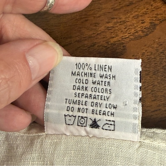 Click Linen Cream Henley Button Boho Tunic Top Medium - Picture 8 of 9